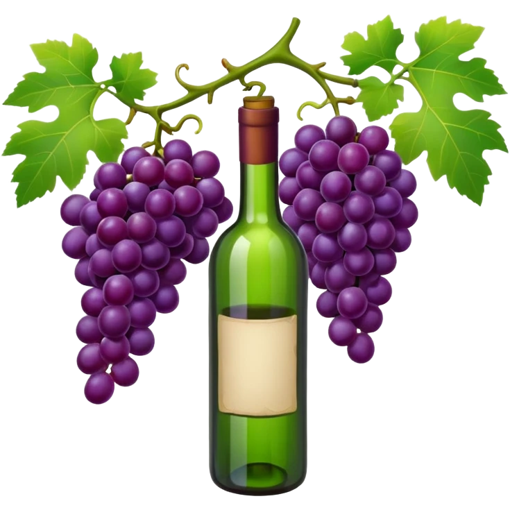 Grapes vine bottle emoji