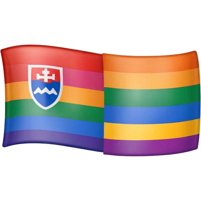 A slovak flag combined with a gay flag emoji