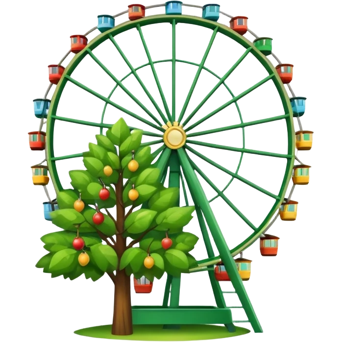 amusement park tree wheel emoji