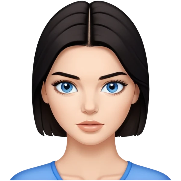 Kendall Jenner with blue eyes emoji