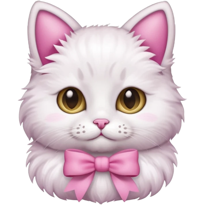 Cute cat with pink bow emoji