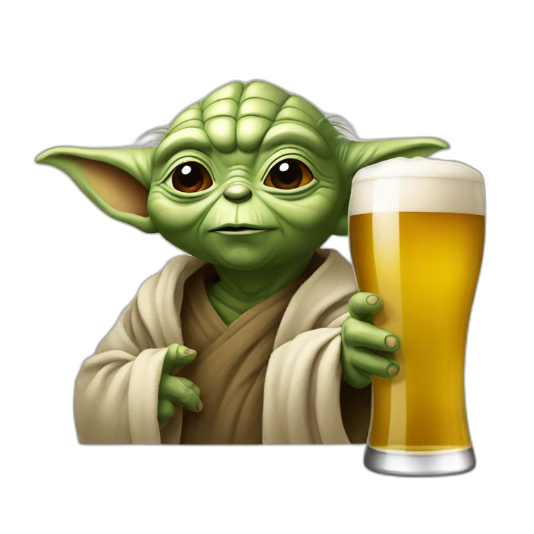 Yoda avec une bière emoji