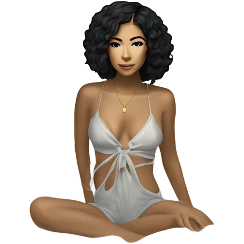 Jhene Aiko on a beach emoji