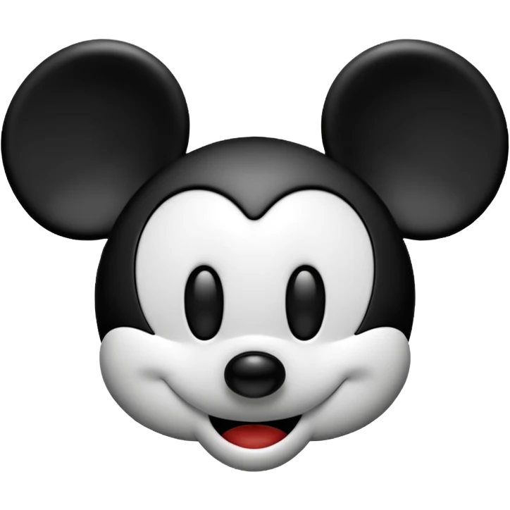 Upside down mickey mouse outline With thin face emoji