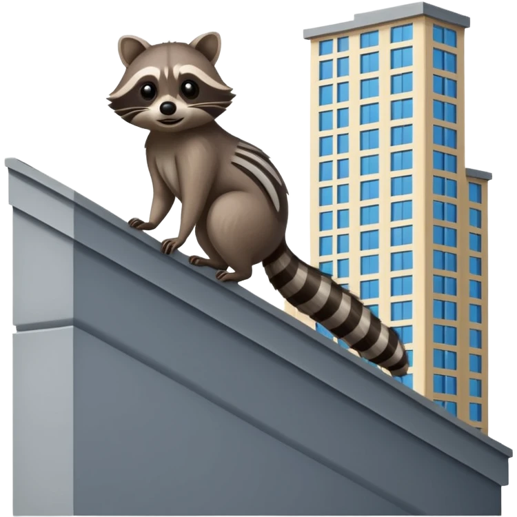 Raccoon standing over the ledge of a building emoji