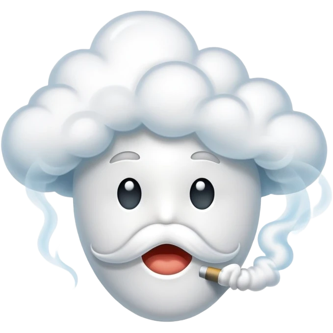 Mouth blowing white smoke emoji