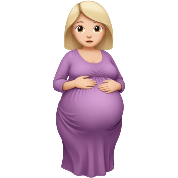 very heavily pregnant overdue woman with very large belly emoji