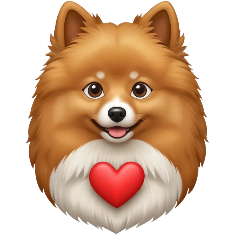 german spitz dog with heart  emoji