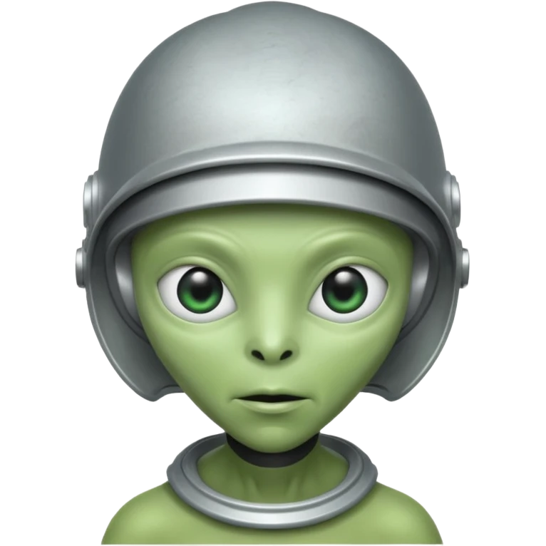 Green alien in silver helmet emoji