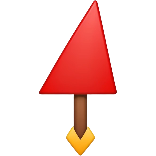 A simple bold red downward pointer with clean edges, solid fill, and a modern emoji-like style, pointing straight down. emoji