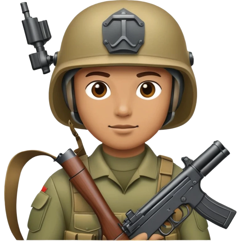 military soldier with helmet and gun emoji