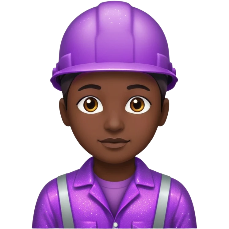 industrial worker wearing glitter purple glittery clothes emoji
