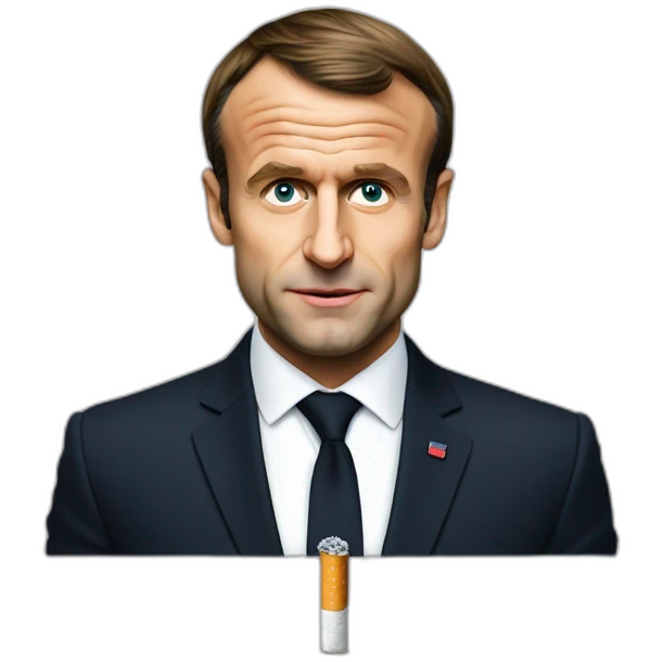 Emmanuel macron avec une cigarette  emoji