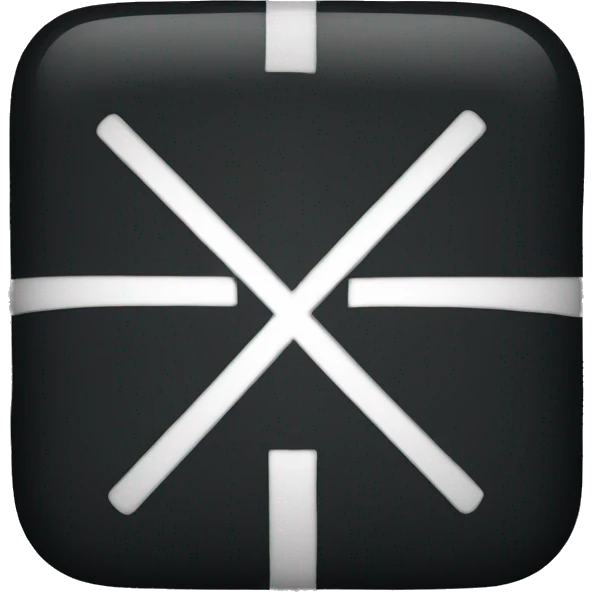 black square with rounded corners and a white x in the middle emoji