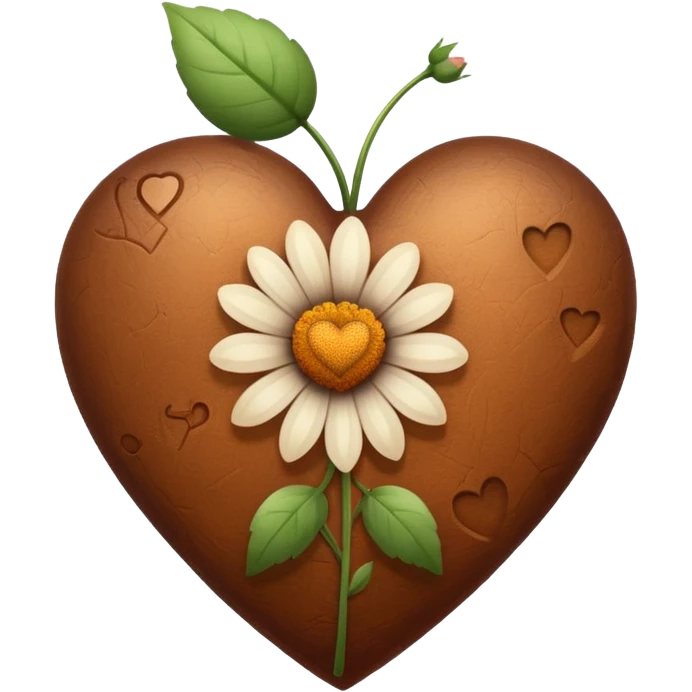 heart with flower in brown emoji