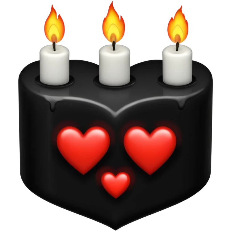 emo heart with night sky and dark candles emoji