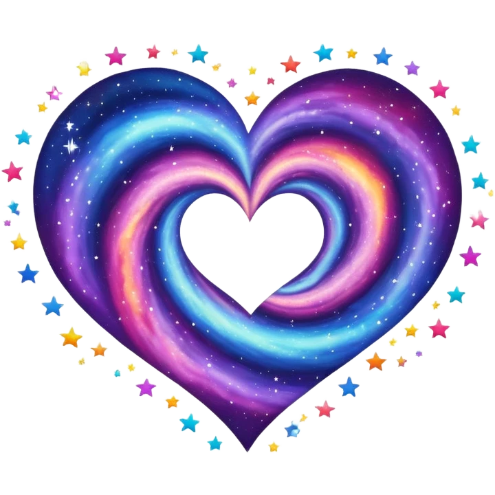 heart emoji galaxy stars emoji