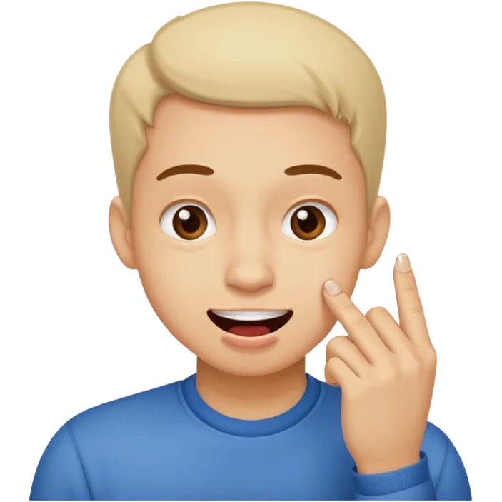 Emoji gêne et content qui mort un seule ongle emoji