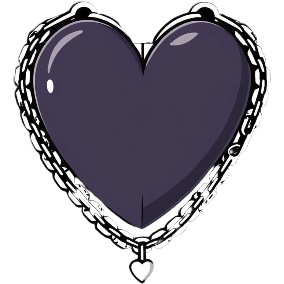 gothic punk heart with chains emoji