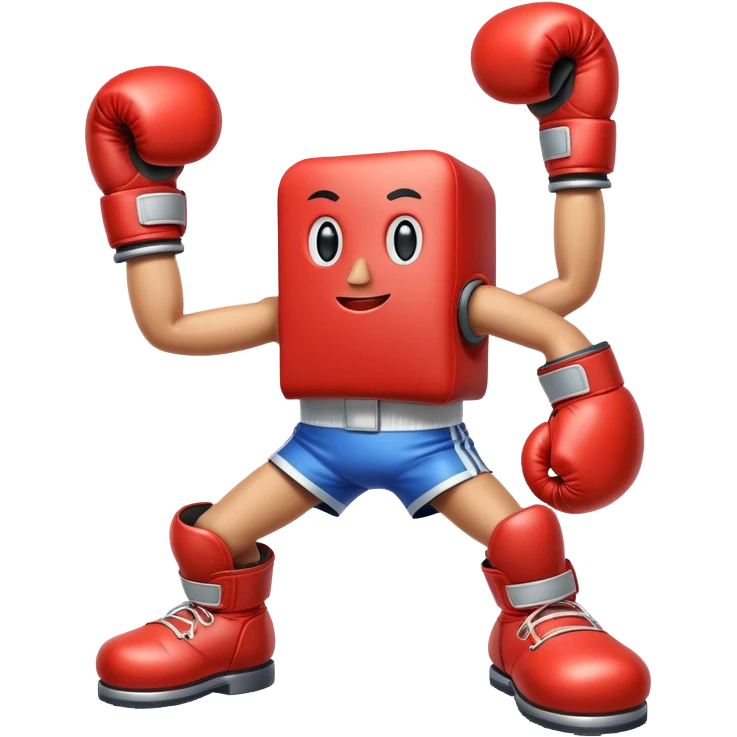 A cartoon-style anthropomorphic train with boxing gloves emoji