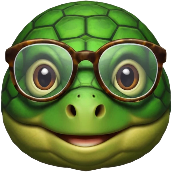 Una tortuga con lentes emoji