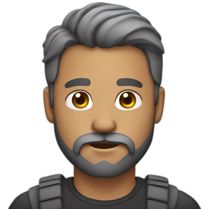 man with beard and mustache emoji