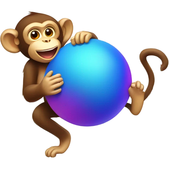 Monkey with a big ball emoji