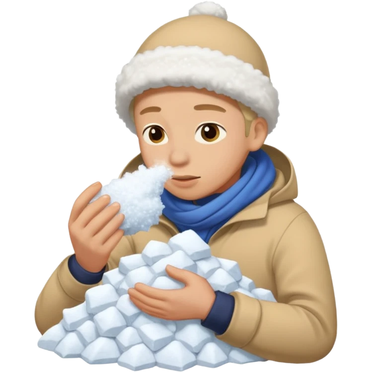 Nose smelling pile of snow emoji