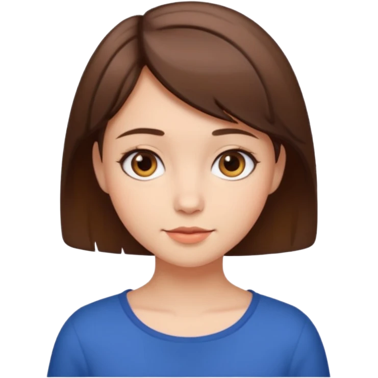Cute girl with short brown hair emoji