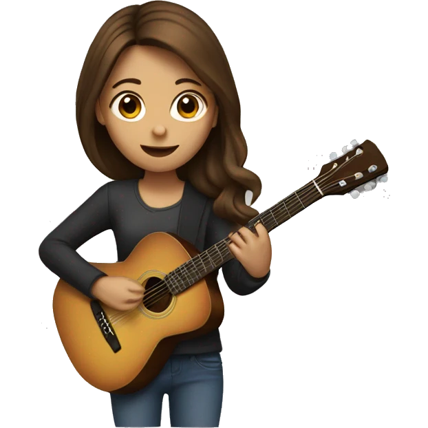 girl with brown hair playing guitar emoji