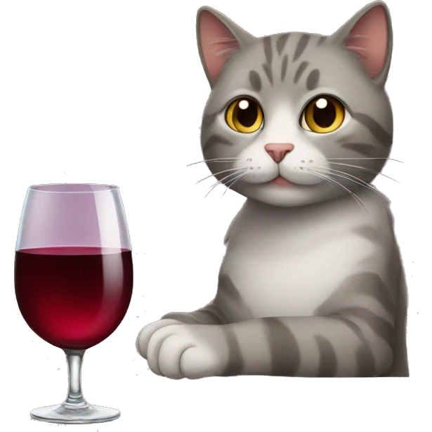 cat drinking a glass of wine  emoji
