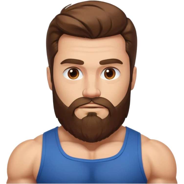 heroic man with beard and long brown hair emoji