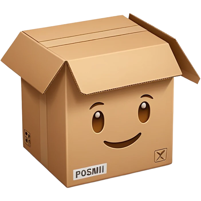 cardboard box without a face emoji
