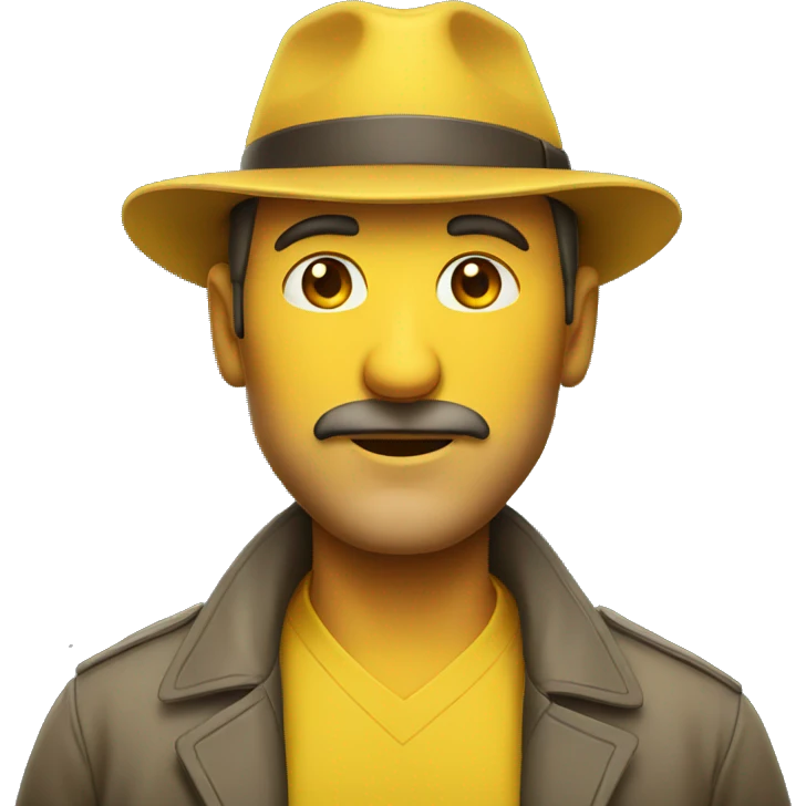 Middle age man with yellow fedora emoji
