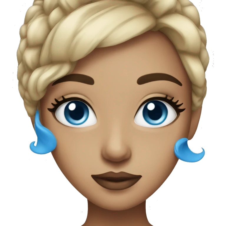 Girl with blue eyesand makeup emoji