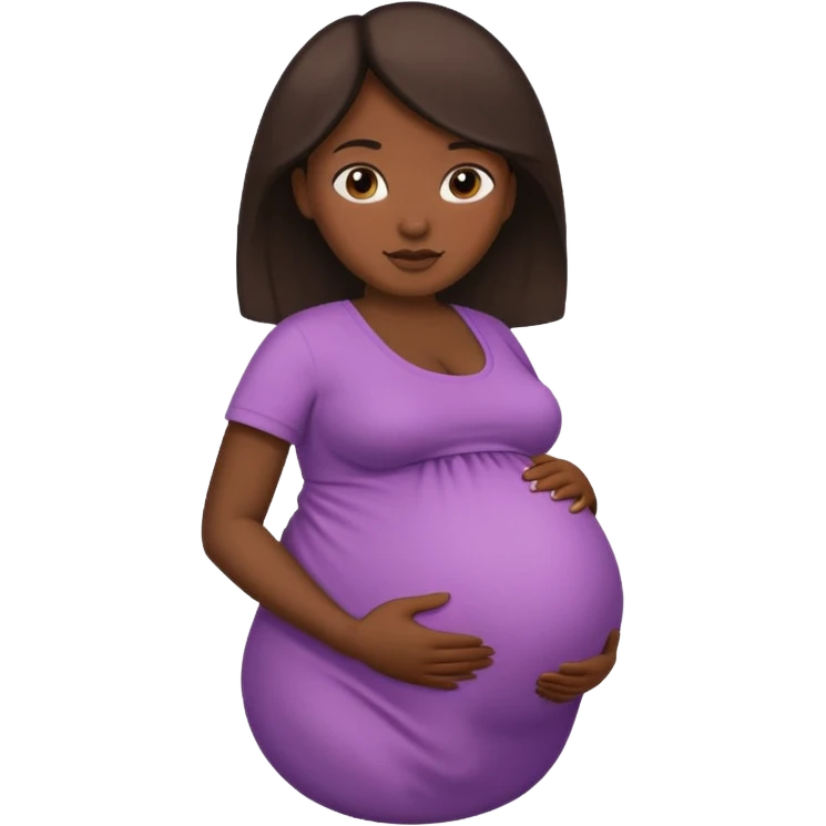 very heavily pregnant overdue woman with unnaturally very large belly emoji