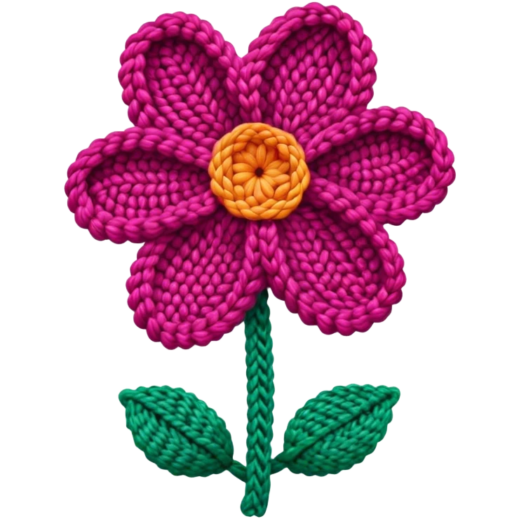 Knitted flower emoji