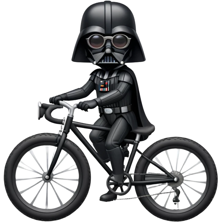 Vader die op een fiets zit met een rare bril  emoji