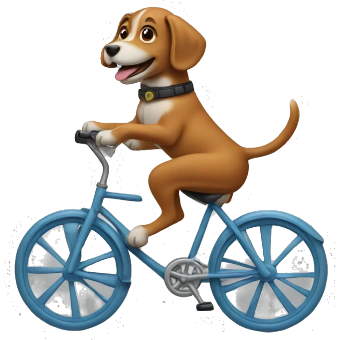 dog riding a bike emoji