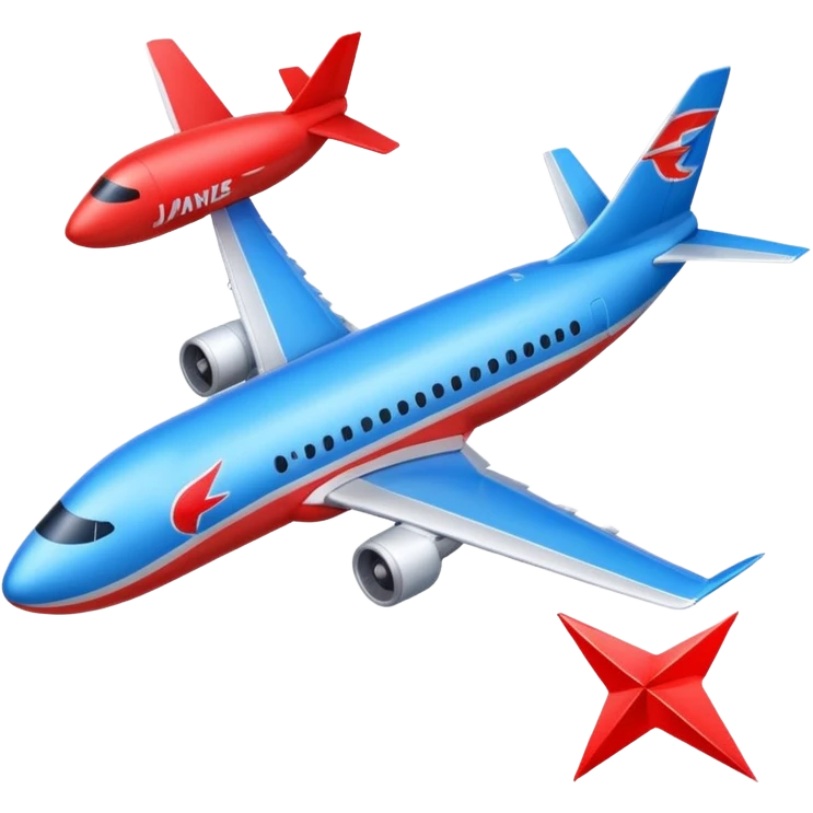 un avions avec une fleche qui traverse avec ecris JJ airlines emoji