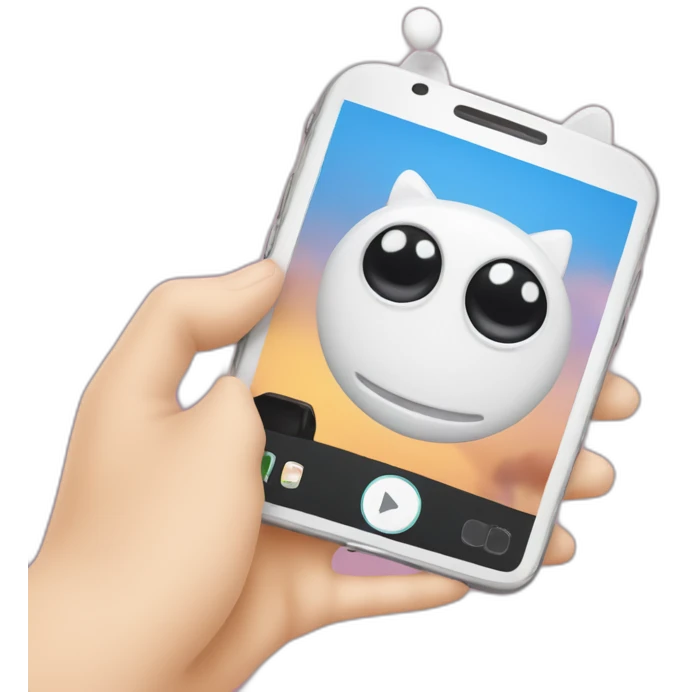 Un chat qui se fait un selfie avec son smartphone emoji