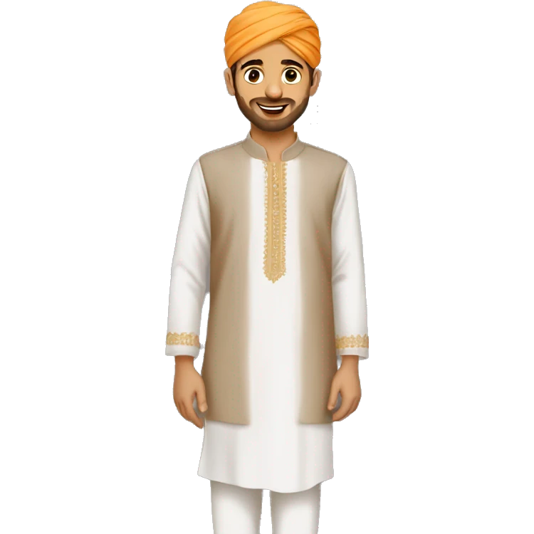 Boy in kurti and pagdi with gora colour  emoji