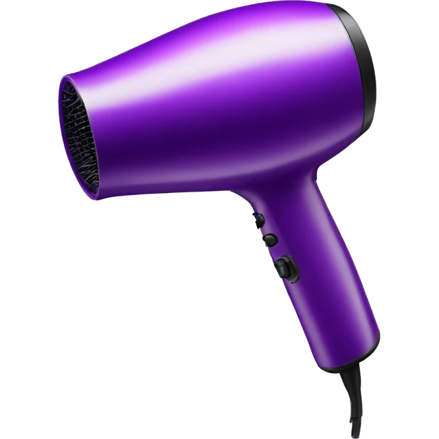 Realistic purple hair dryer isolated  emoji