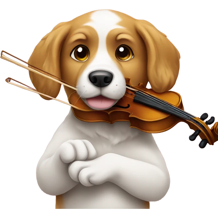 Dog playing violin emoji
