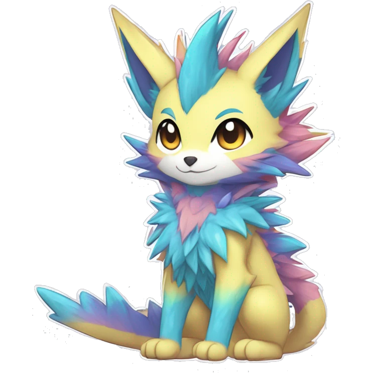 Anthro Scalie Spiky Cool Edgy Magical Shiny Colorful Pastel Sparkle Kemono-style Chibi Fantasy-Animal-Fakémon-Pokémon-Hybrid Fur Sona Aesthetic Full Body emoji