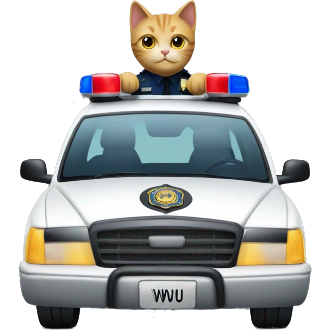 cat driving a police car "viwuviwu" emoji