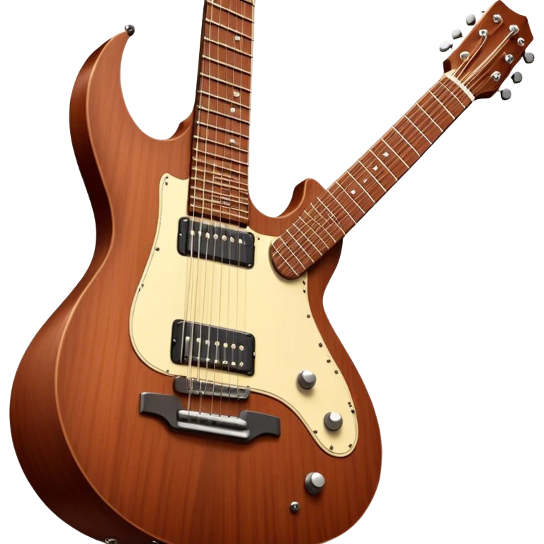 Cinematic Realistic Guitar, smooth mahogany body with intricate wood grain, steel strings reflecting soft light, gentle hand positioning on the fretboard, glowing with warmth and musical soul. emoji