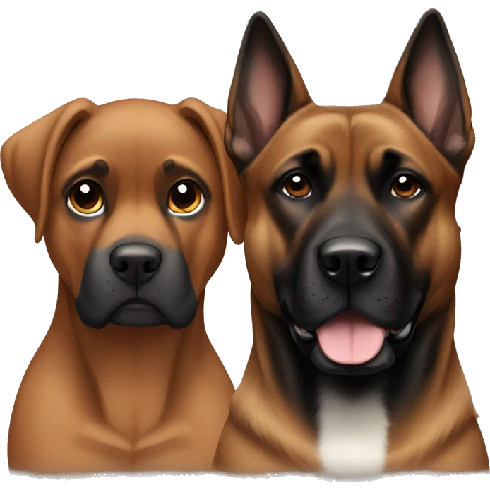 brown boxer and black German Shepard emoji