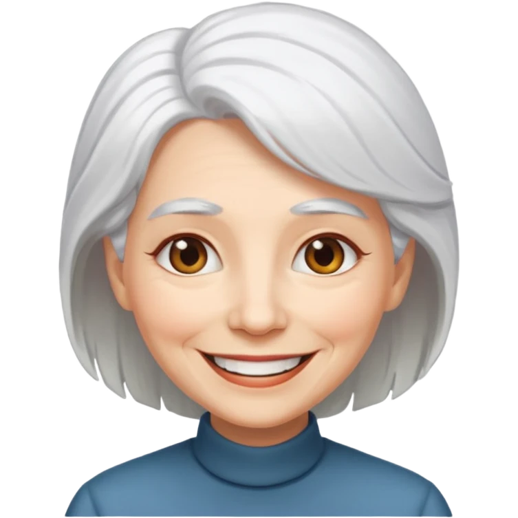 old adult female, white hair emoji