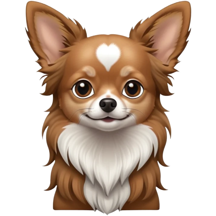 Black and white long hair chihuahua emoji